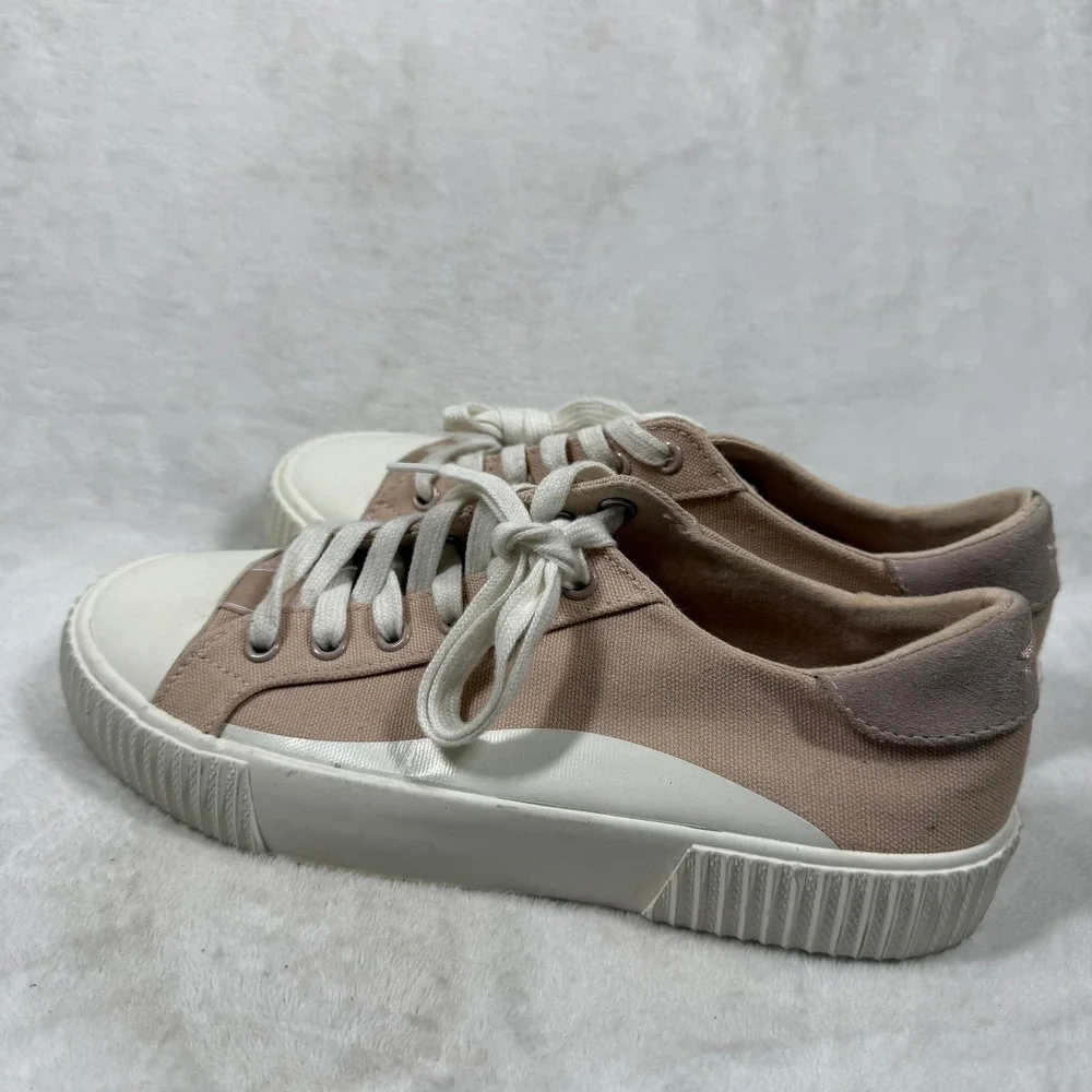Splendid Tania Tan Peach Canvas Low Top Sneakers SD2TAN10 Womens 7.5M